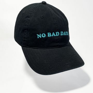NO BAD DAYS® 6 Panel Twill Cap - BRI Aqua on Black Dad Hat